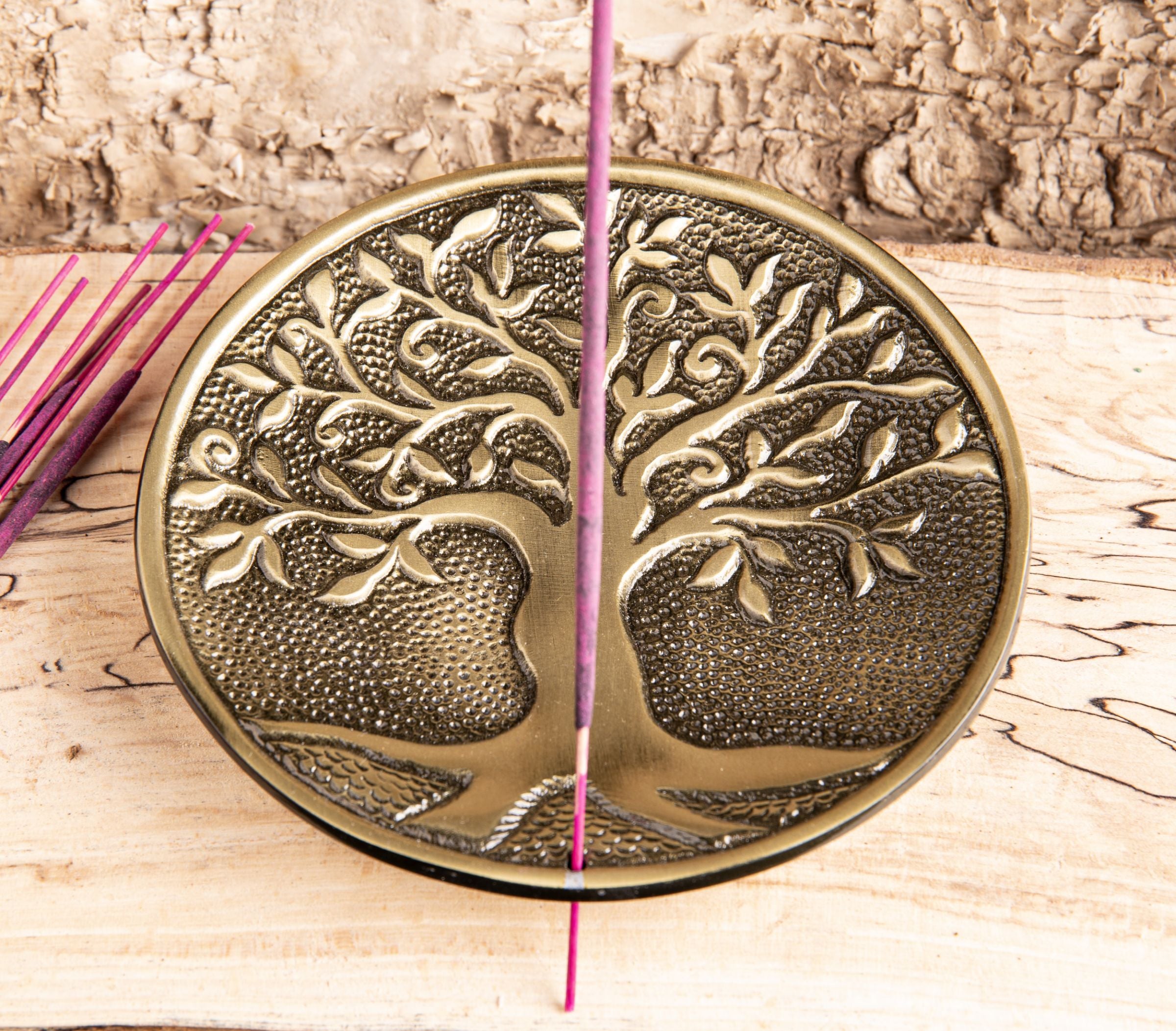 Baum des Lebens Halter Bronze Weißmetall, bronze platiniert, rund – Ansicht 2