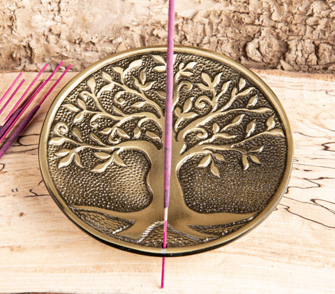 Baum des Lebens Halter Bronze Weißmetall, bronze platiniert, rund – Ansicht 2