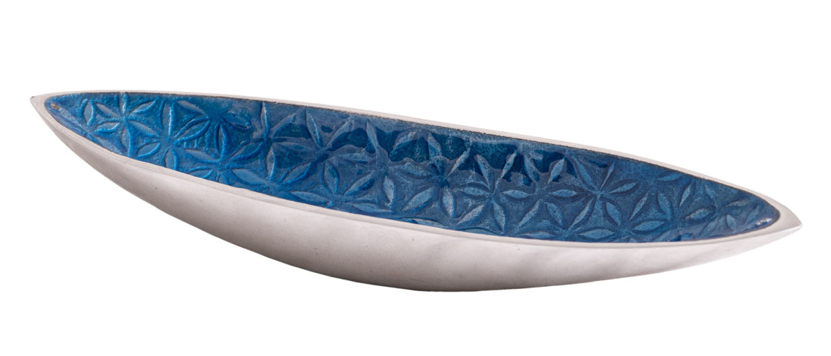 Schiffhalter Blume des Lebens Aluminium, blau – Seelenecho
