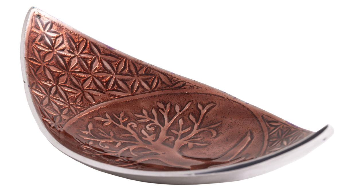 Schiffchen Yggdrasil/Lebensblume Aluminium, braun – Seelenecho
