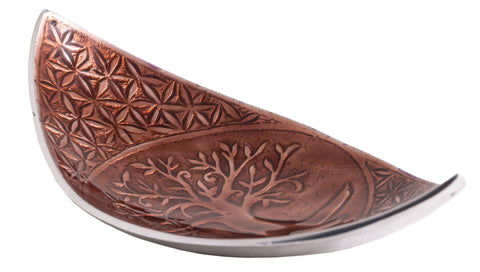Schiffchen Yggdrasil/Lebensblume Aluminium, braun – Seelenecho