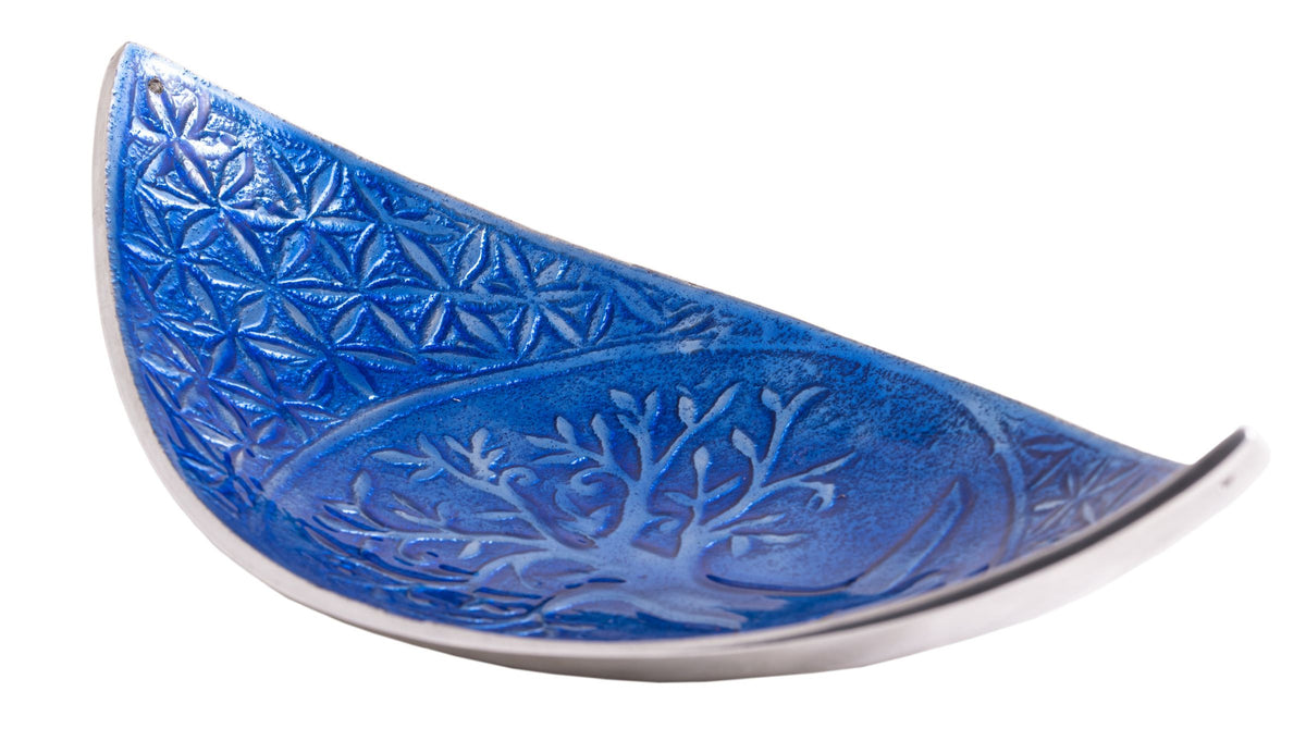 Schiffchen Yggdrasil/Lebensblume Aluminium, blau – Seelenecho