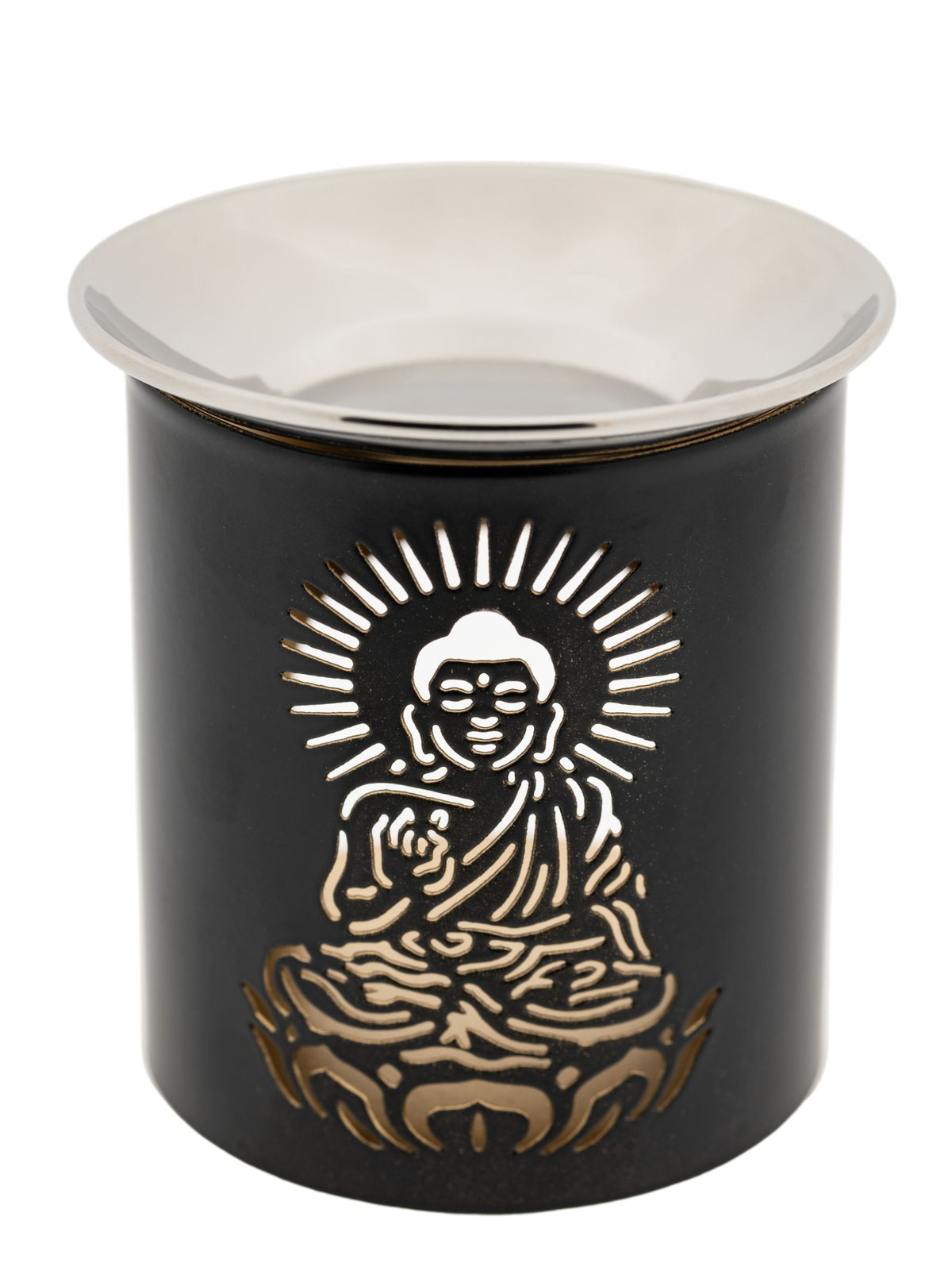 Räuchergefäß Buddha mit Edelstahlschüsselchen.Eisen – Seelenecho