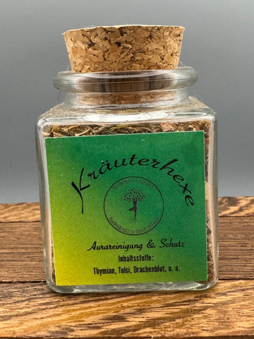 Kräuterhexe – Aurareinigung & Schutz | Räuchermischung im 50 ml Glas