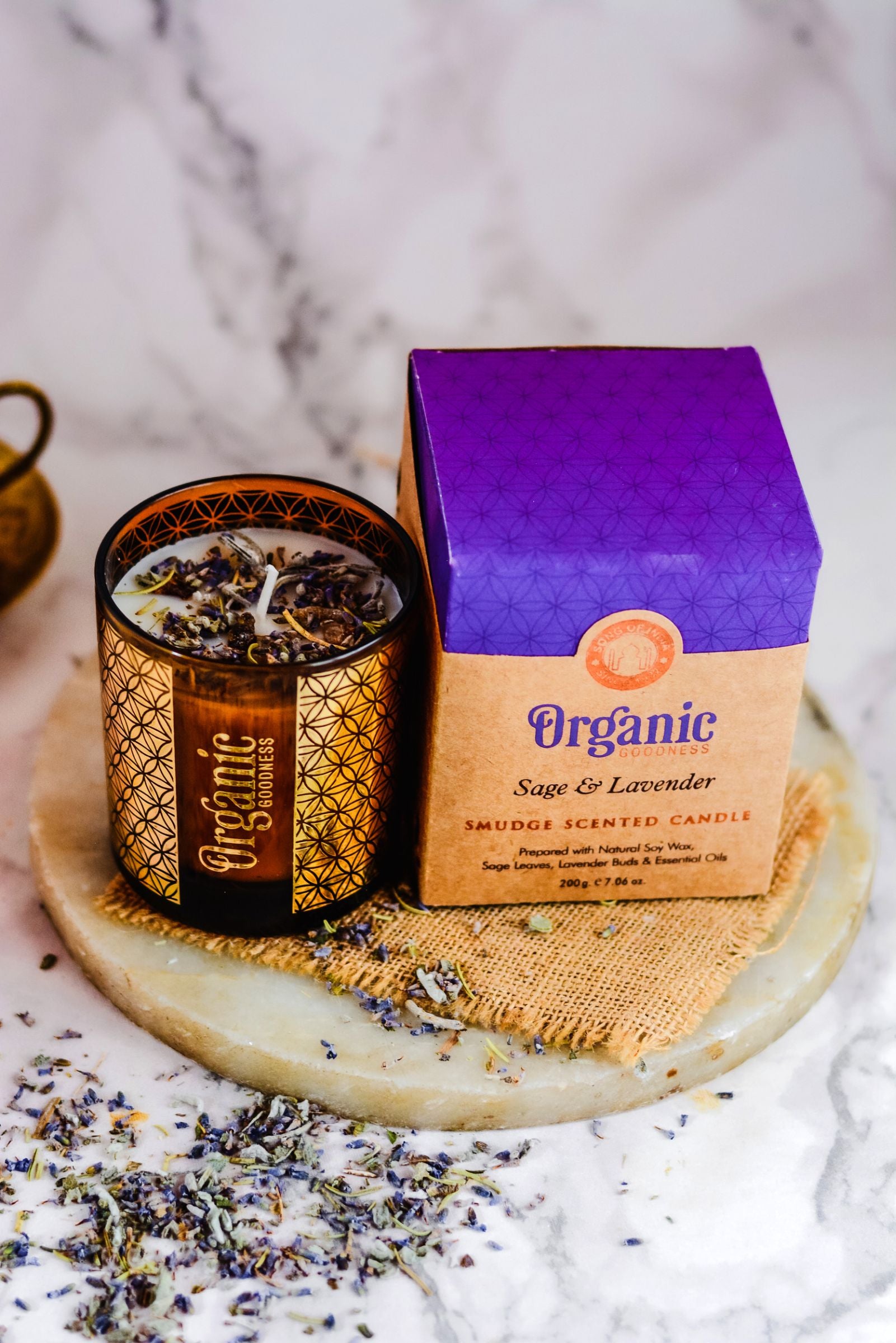 Organic Sojawachskerze Salbei und Lavendel – Ansicht 2