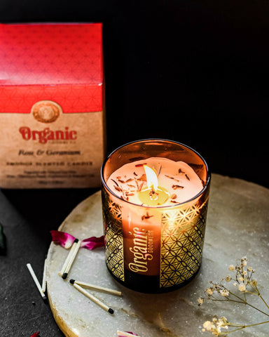 Organic Sojawachskerze Rose und Geranie – Ansicht 2