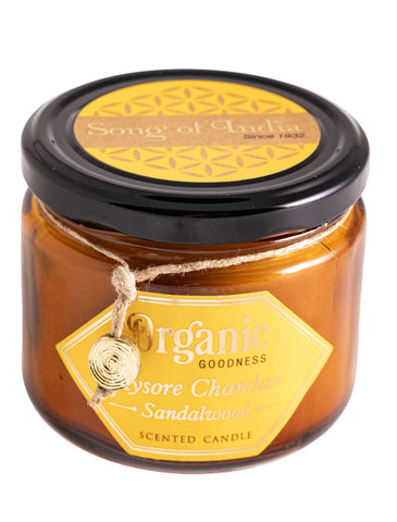 Organic Sojawachskerze mit Deckel Sandelholz – Ansicht 2