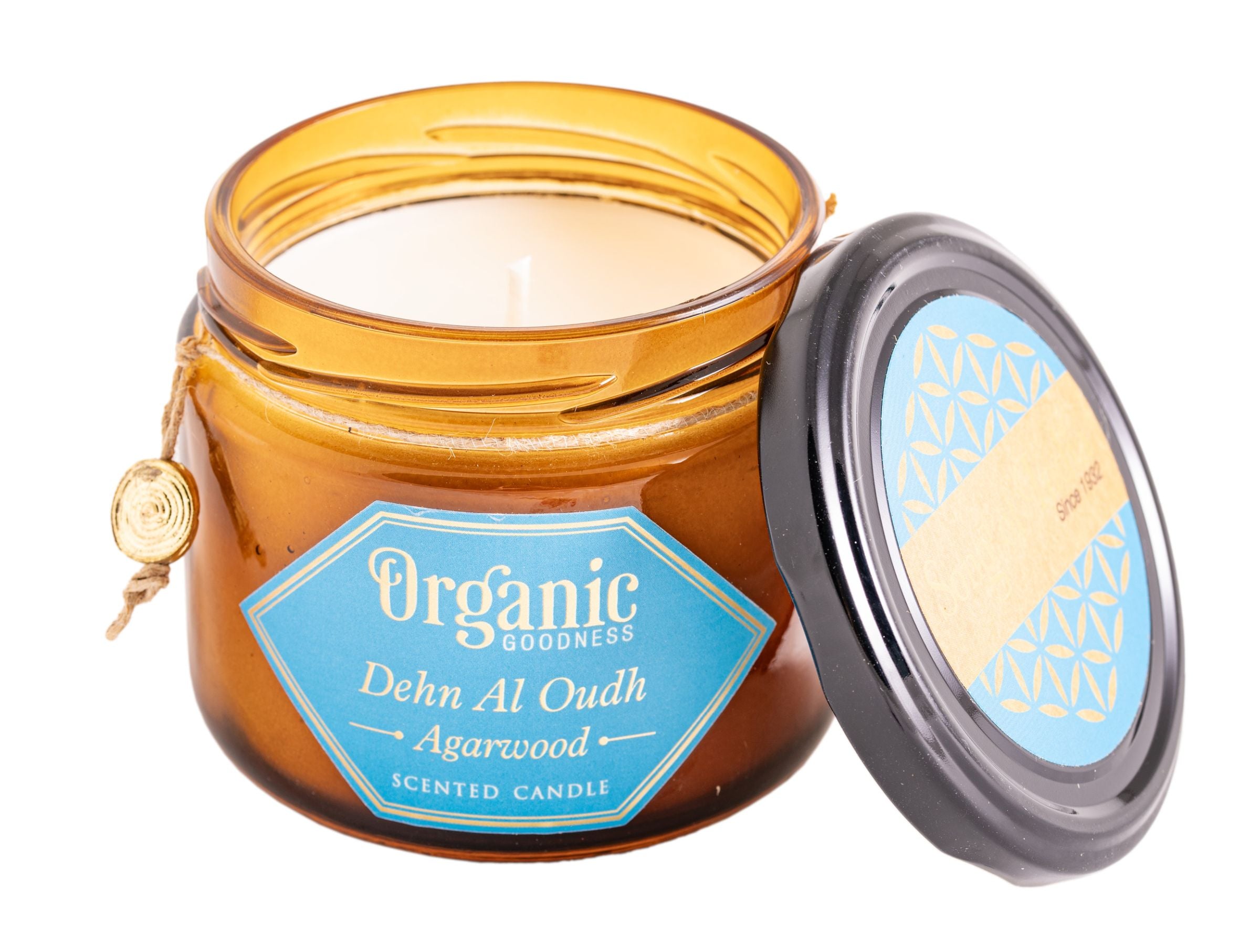 Organic Sojawachskerze mit Deckel Agarholz – Seelenecho