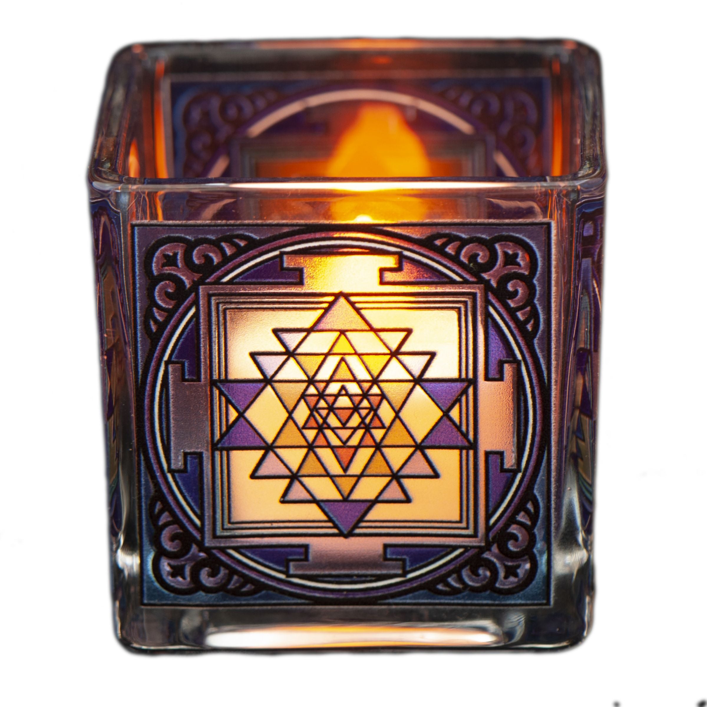 Teelichtglas Shri Yantra – Seelenecho