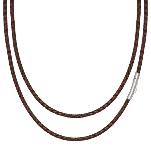 Lederkette Braun mit Edelstahlverschluss – Seelenecho