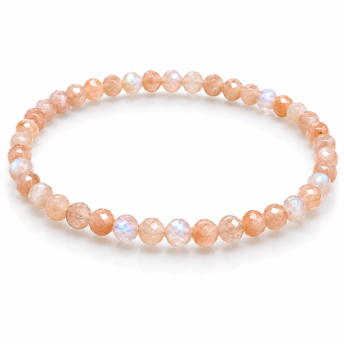 Mondstein Armband facettiert 4 mm – Sanfte Mondenergie für den Alltag