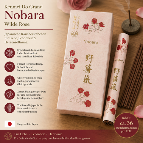 Kenmei Do Nobara – Wilde Rose | Japanische Räucherstäbchen für Harmonie & Herzenswärme
