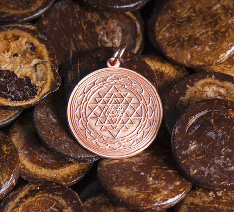 Shri Yantra aus Kupfer, ca. 30 mm – Ansicht 2