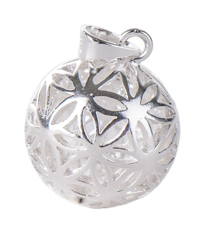 Blume des Lebens Kugel-Anhänger 925 Sterling Silber, Ø ca. 17 mm – Seelenecho