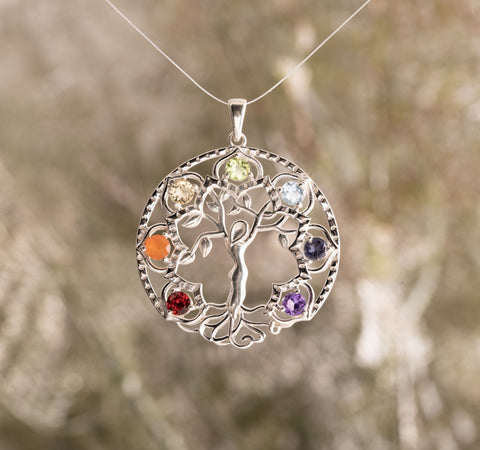 Elfenbaum mit Chakrasteinen 925 Sterling Silber – Ansicht 2