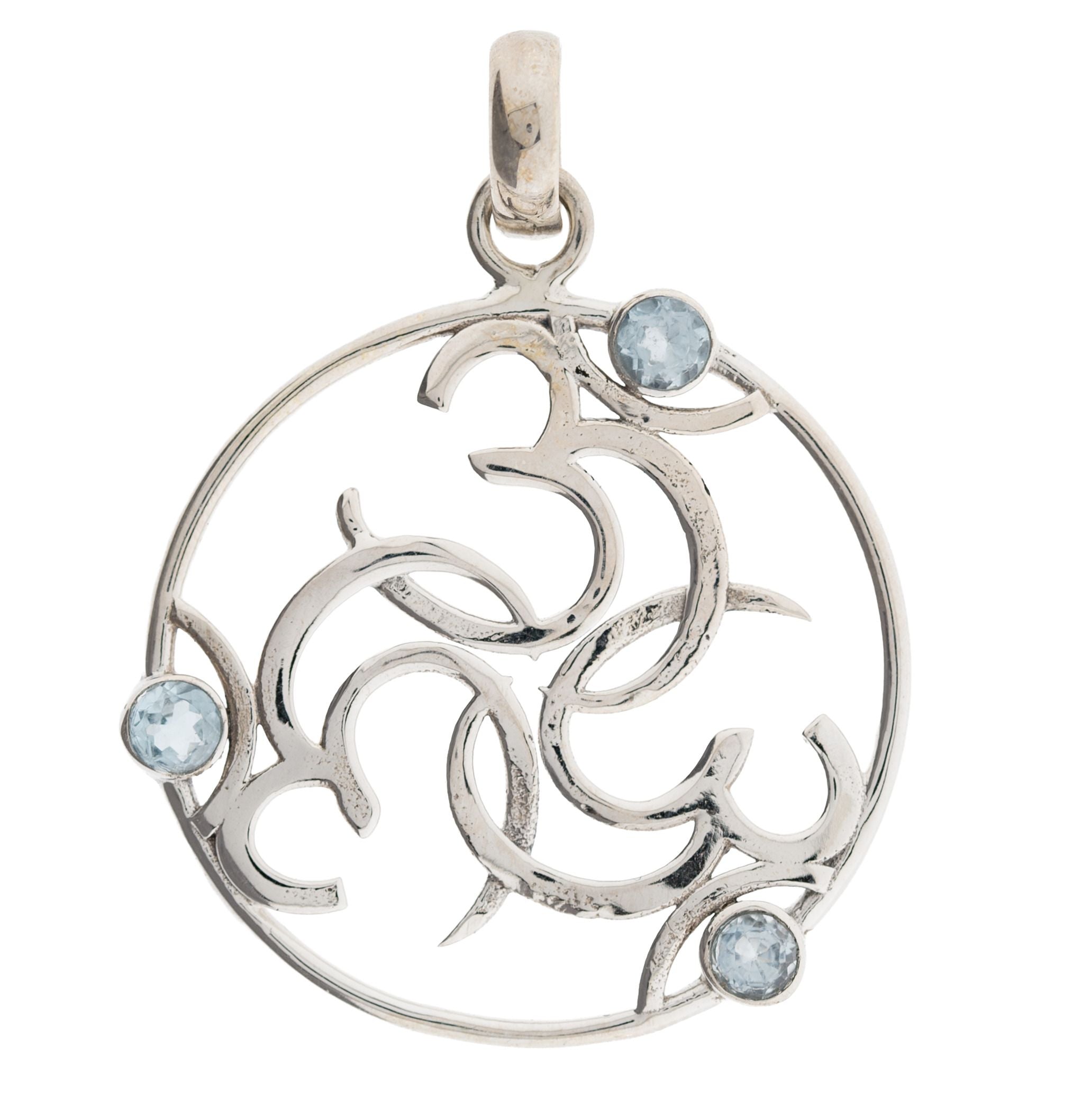 Triple OM mit Topaz 925 Sterling Silber – Seelenecho