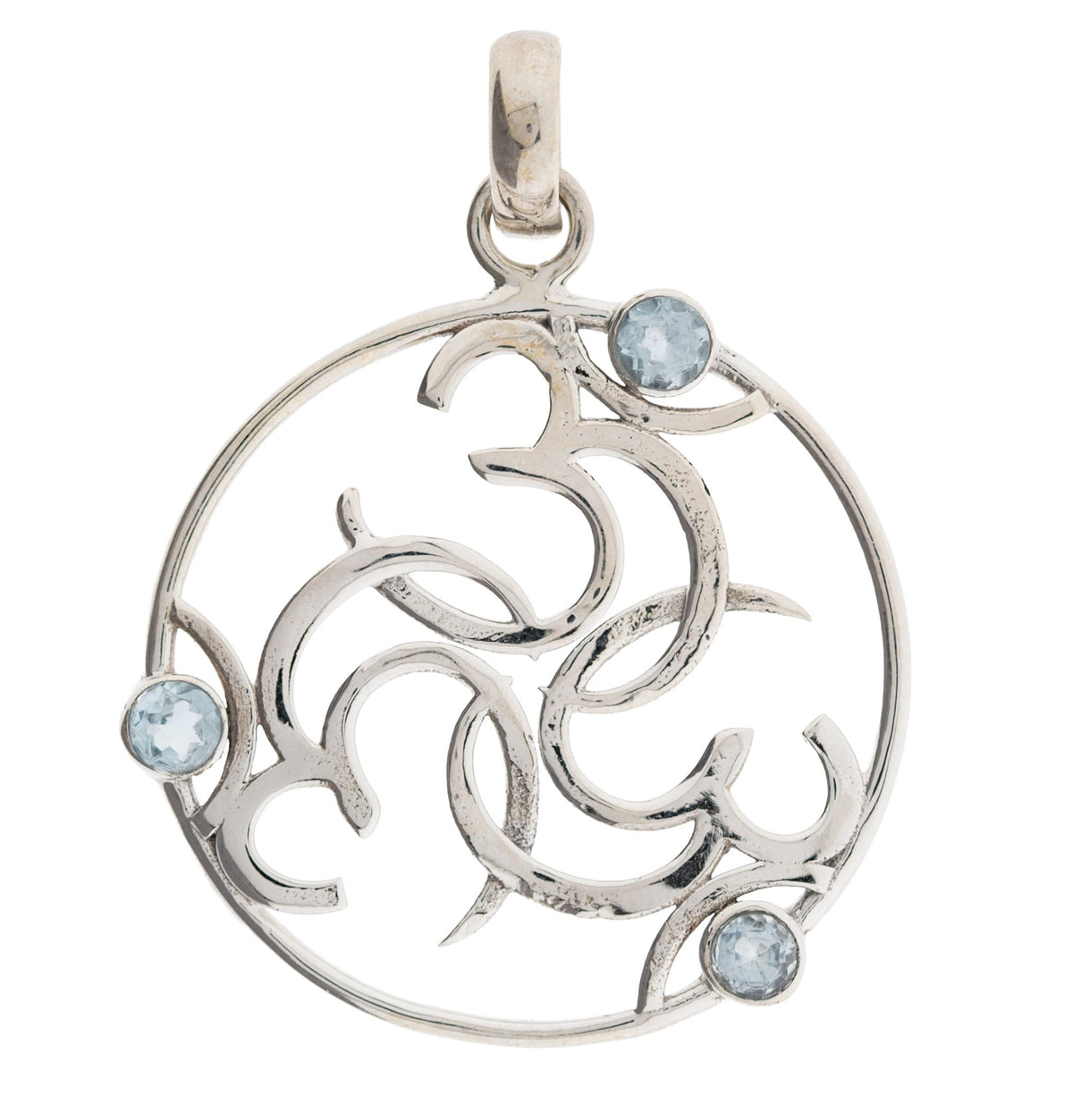 Triple OM mit Topaz 925 Sterling Silber – Seelenecho