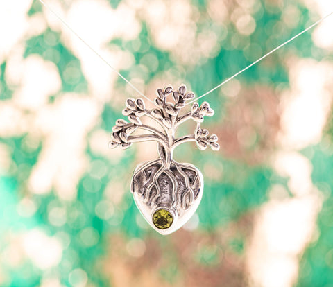 Yggdrasil mit Peridot 925 Sterling Silber – Ansicht 2
