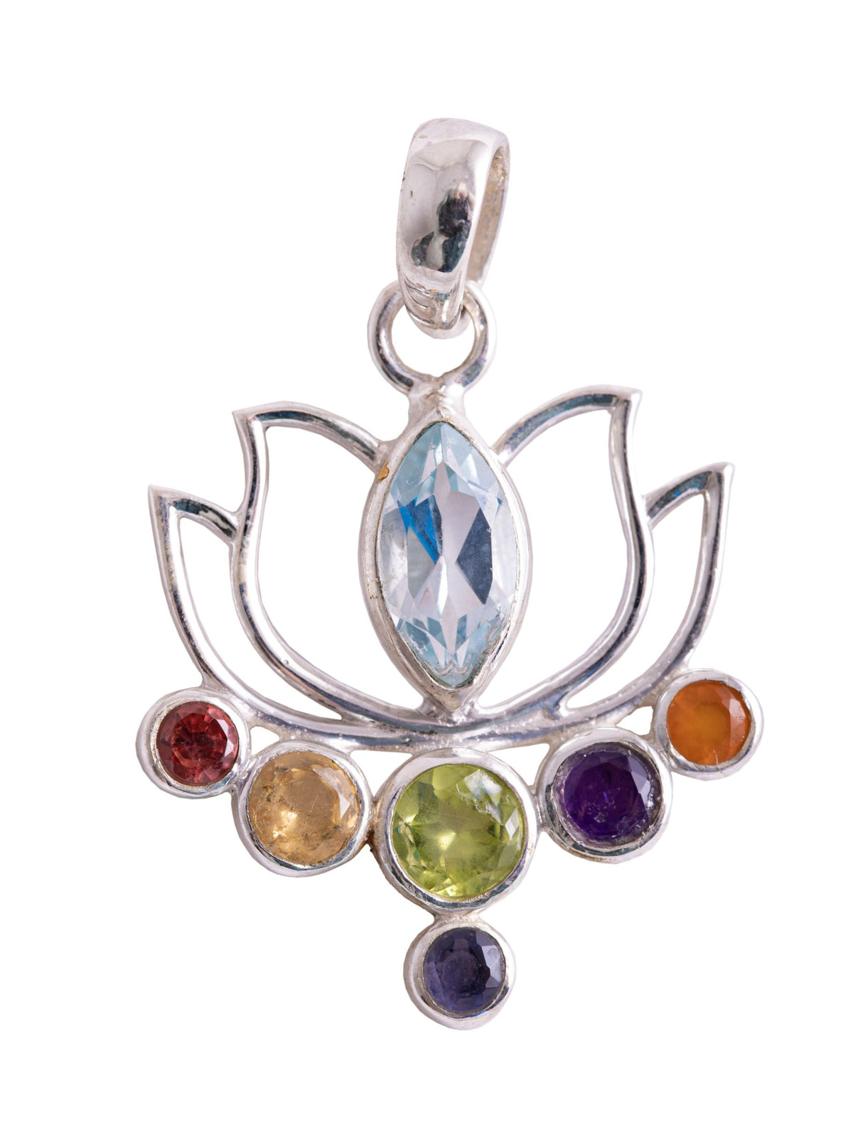 Lotus mit Chakrasteinen – Seelenecho