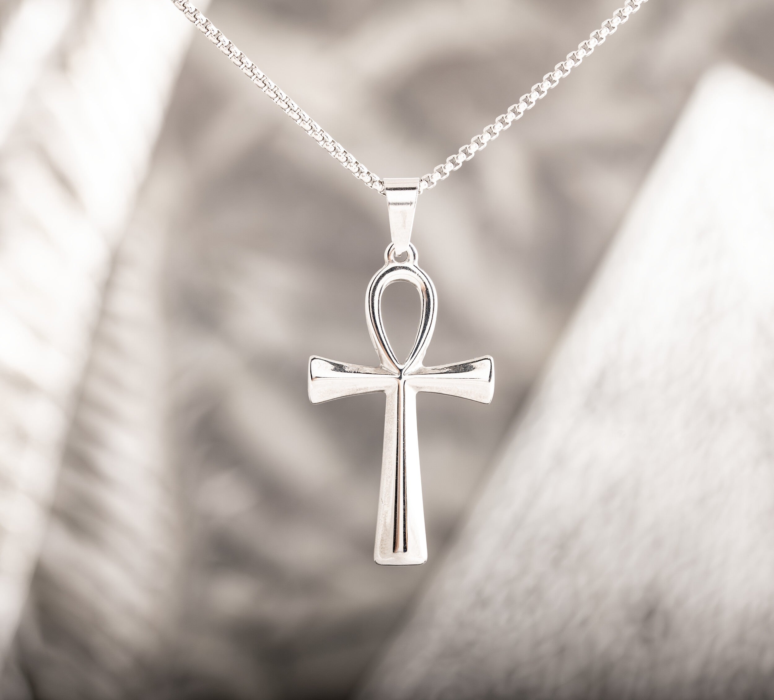 Ankh Anhänger aus Edelstahl mit Kette – Ansicht 2