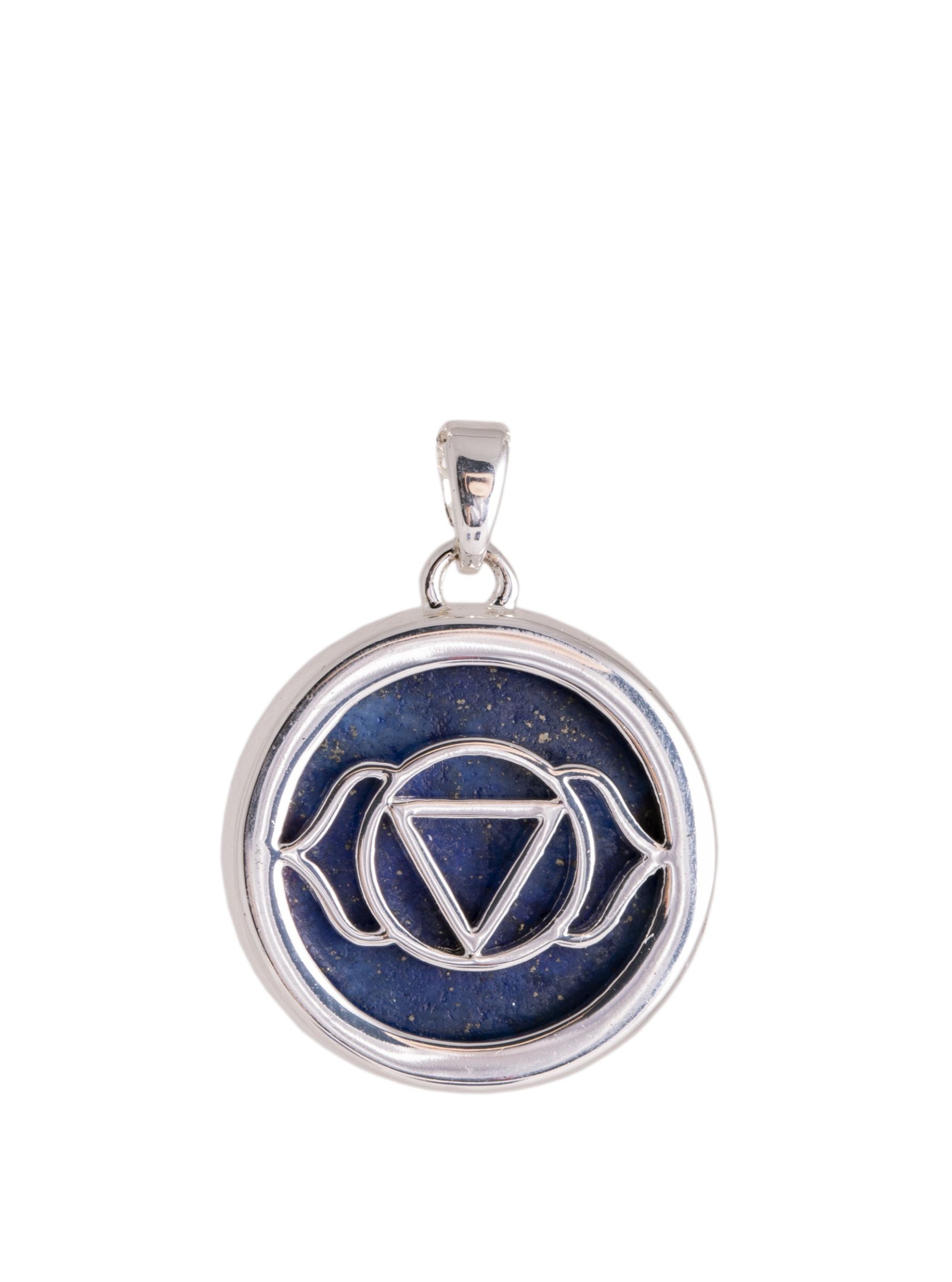 Stirn-Charkra Anhänger mit Lapislazuli und Kette – Seelenecho
