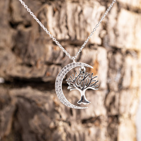 Yggdrasil in Mond Anhänger 925 Silber – Ansicht 2