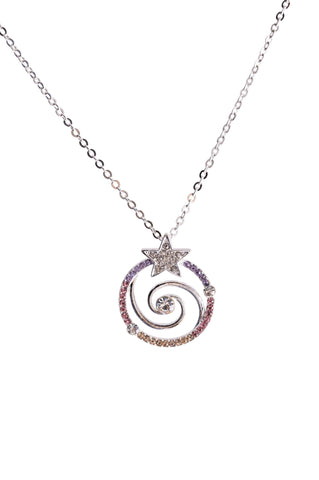 Spiralenstern Anhänger mit bunten Kristallen – Seelenecho