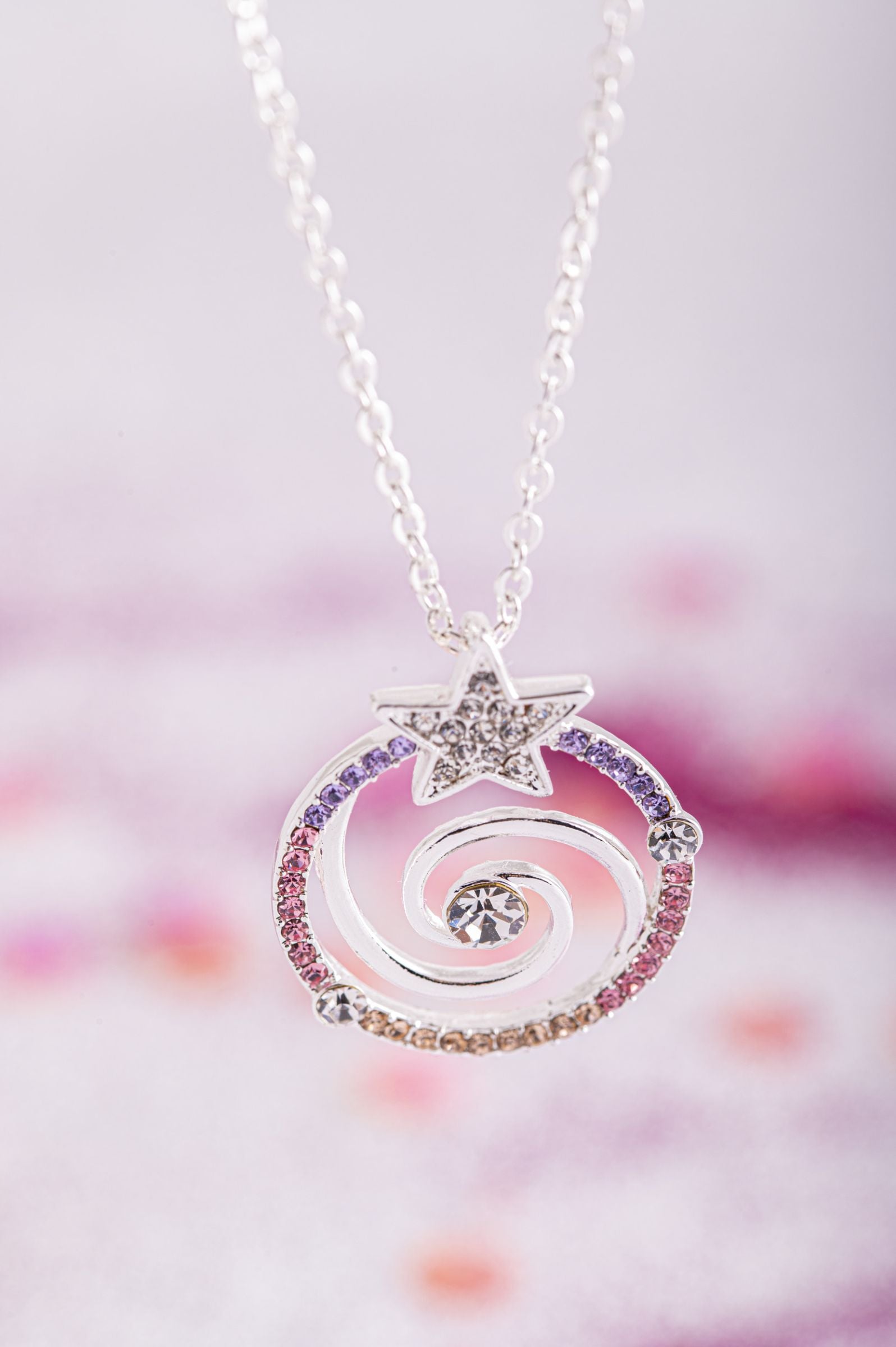 Spiralenstern Anhänger mit bunten Kristallen – Ansicht 2