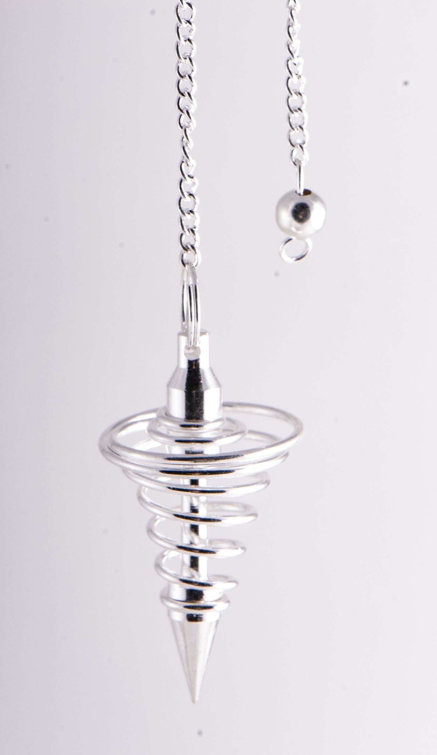 Spiralpendel, Messing versilbert – Seelenecho