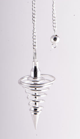Spiralpendel, Messing versilbert – Seelenecho