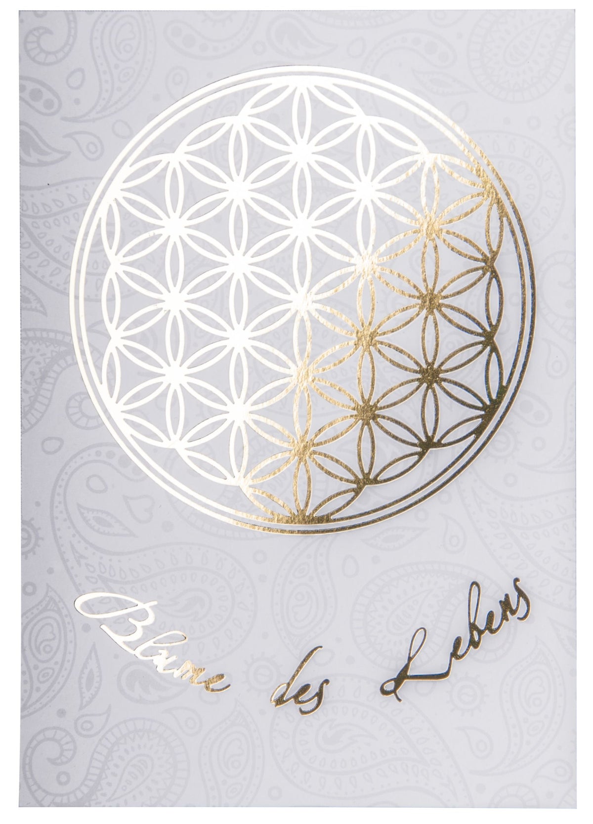 Blume des Lebens Postkarte Gold/Weiß DINA6 – Seelenecho