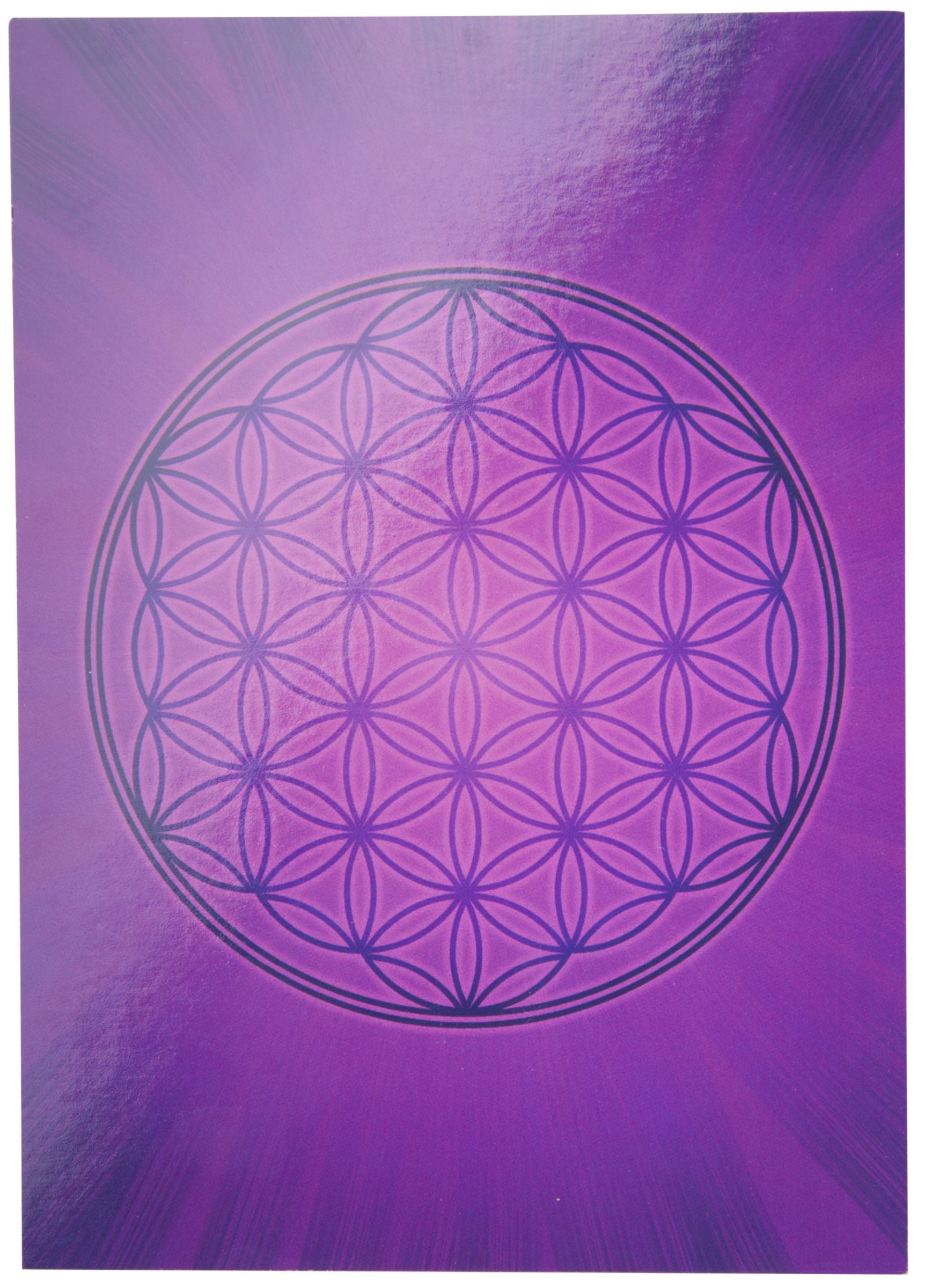 Blume des Lebens Postkarte Kleber Violett DINA6 – Seelenecho
