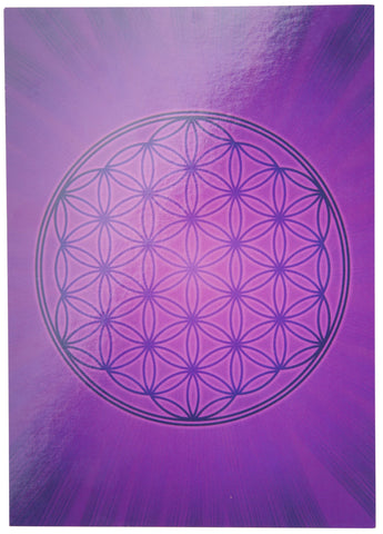 Blume des Lebens Postkarte Kleber Violett DINA6 – Seelenecho