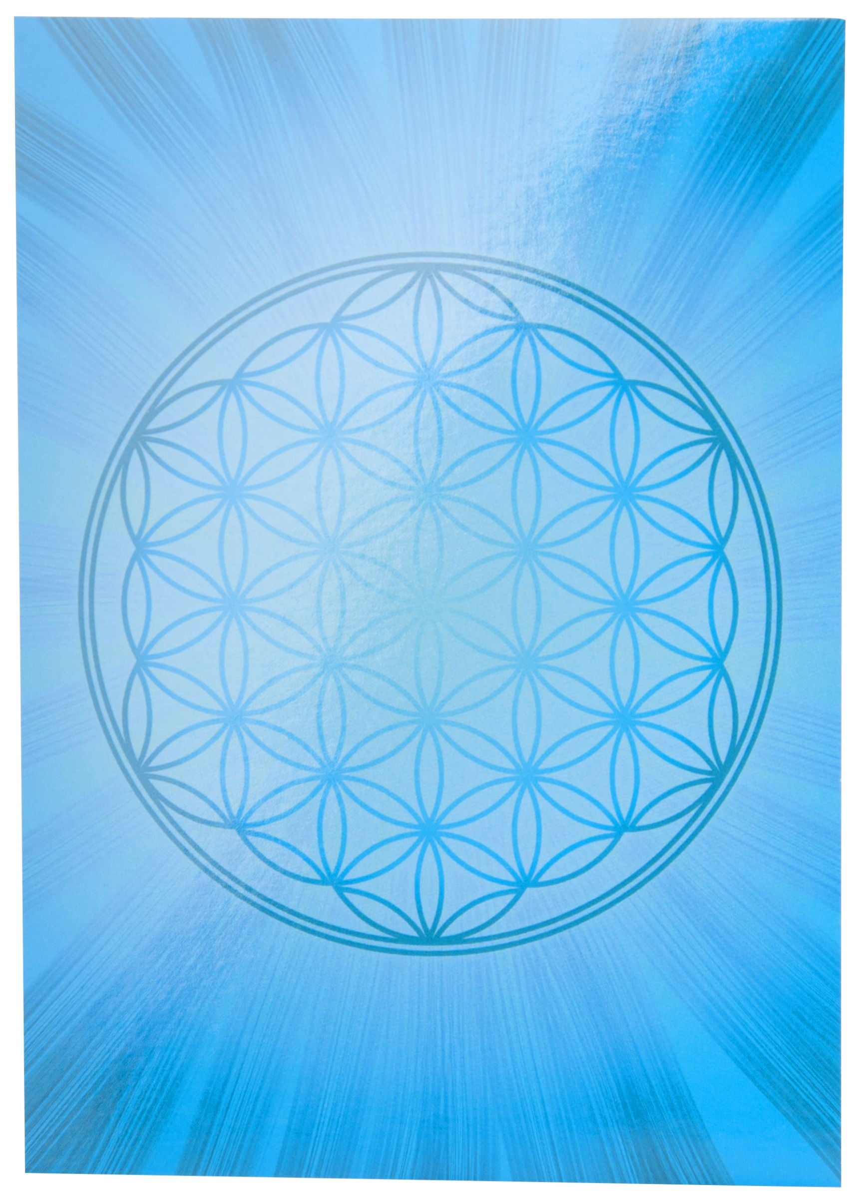 Blume des Lebens Postkarte Kleber Blau DINA6 – Seelenecho