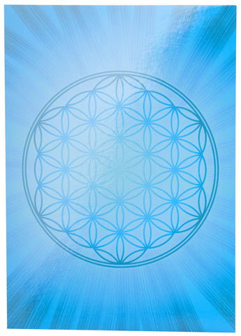 Blume des Lebens Postkarte Kleber Blau DINA6 – Seelenecho