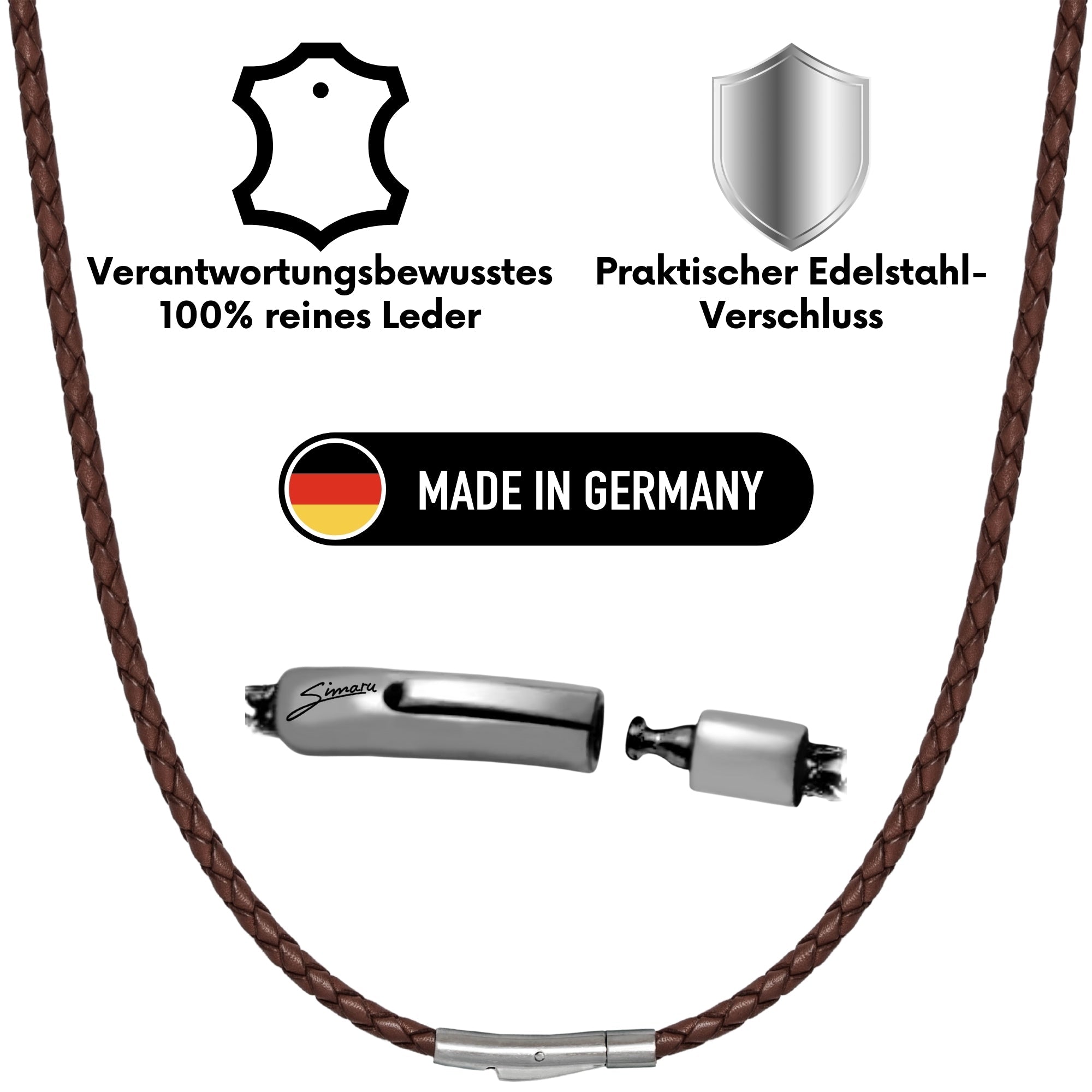 Lederkette Braun, getragen – Seelenecho