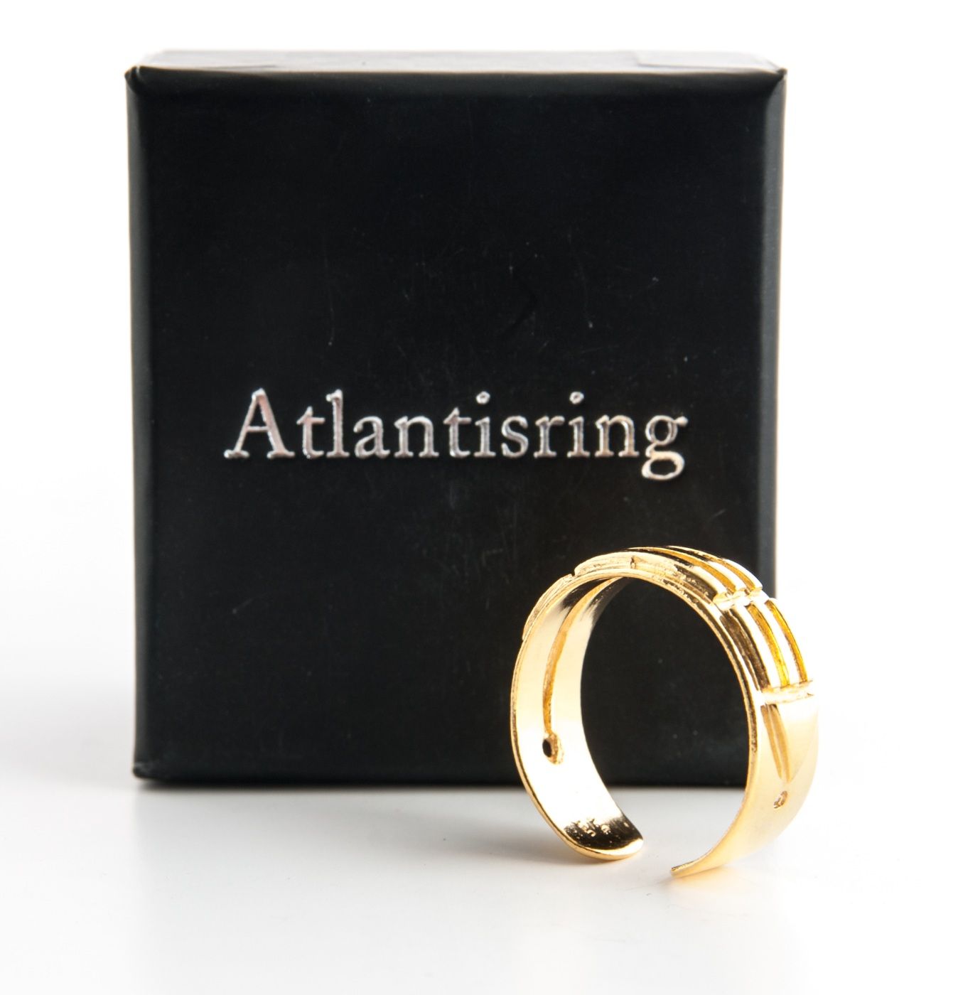 Atlantisring (Herrengröße) vergoldet offen, 925 Sterling Silber – Ansicht 2