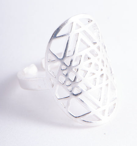 Shri Yantra, Ring offen 925 Silber – Seelenecho
