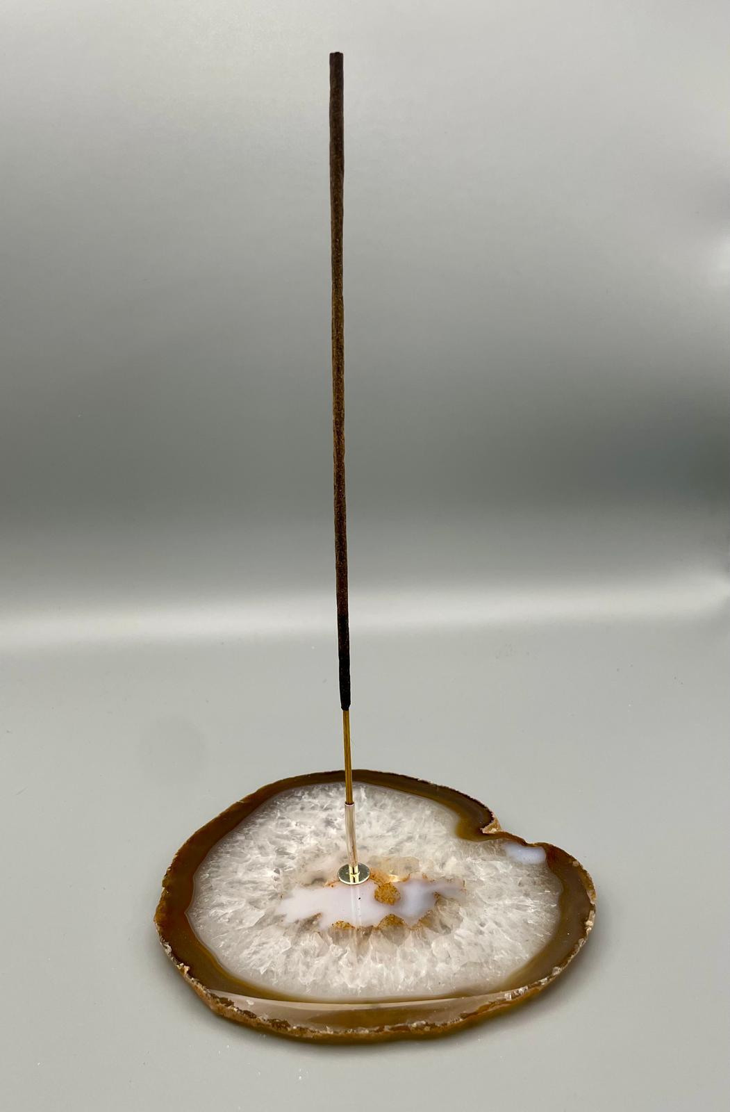 Räucherstäbchenhalter aus Achatscheibe ca. 10-13cm
