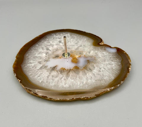 Räucherstäbchenhalter aus Achatscheibe ca. 10-13cm