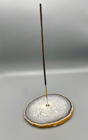 Räucherstäbchenhalter aus Achatscheibe ca. 10-13cm