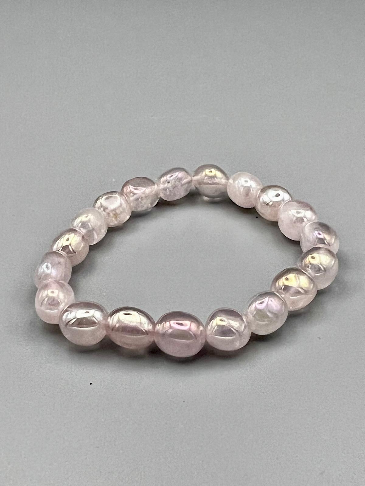 Rosenquarz-Nugget-Armband | Liebe, Gesundheit & Herzenergie - Aura
