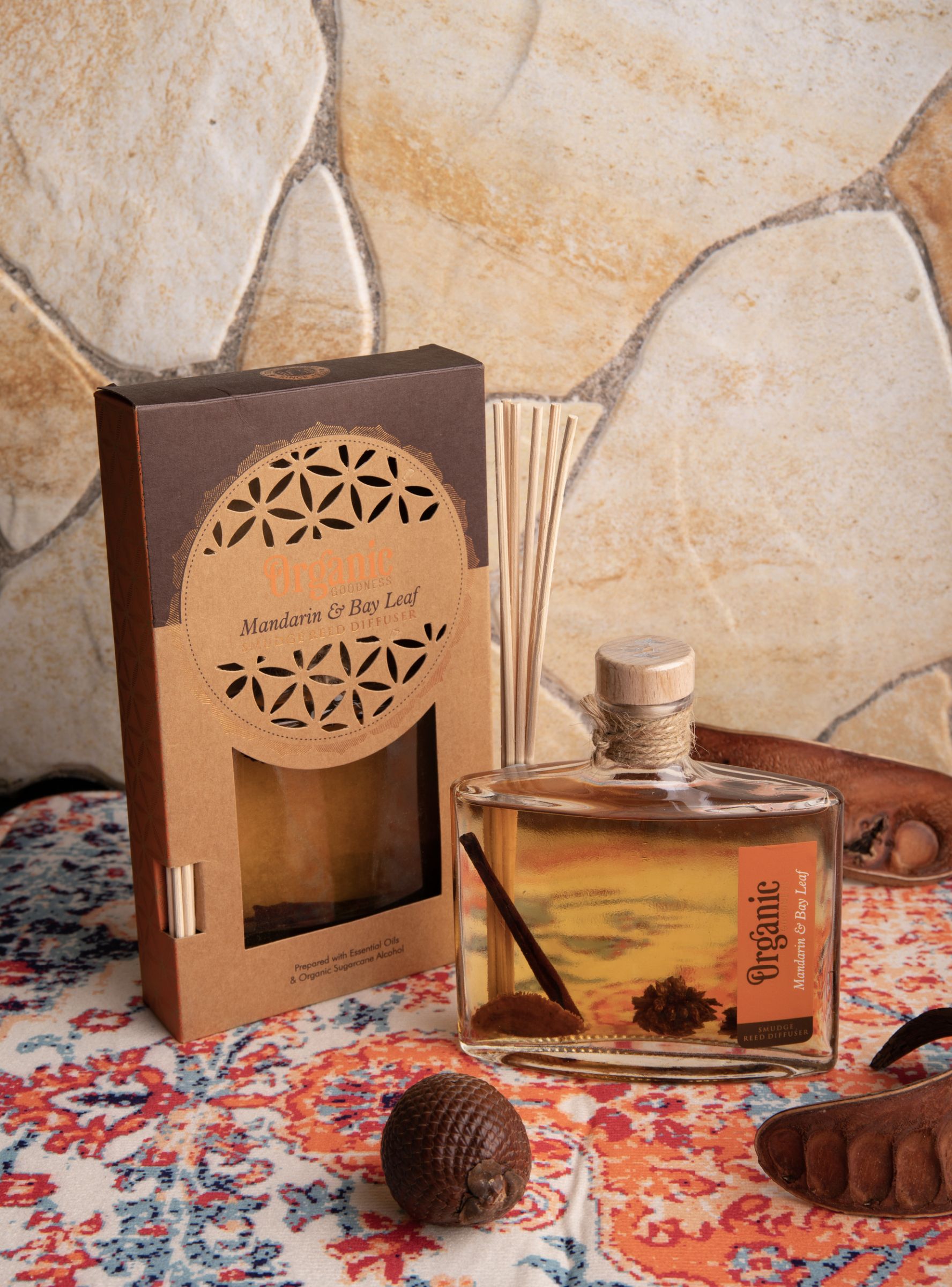 Mandarine & Lorbeerblatt Organic Reed Diffuser – Ansicht 3