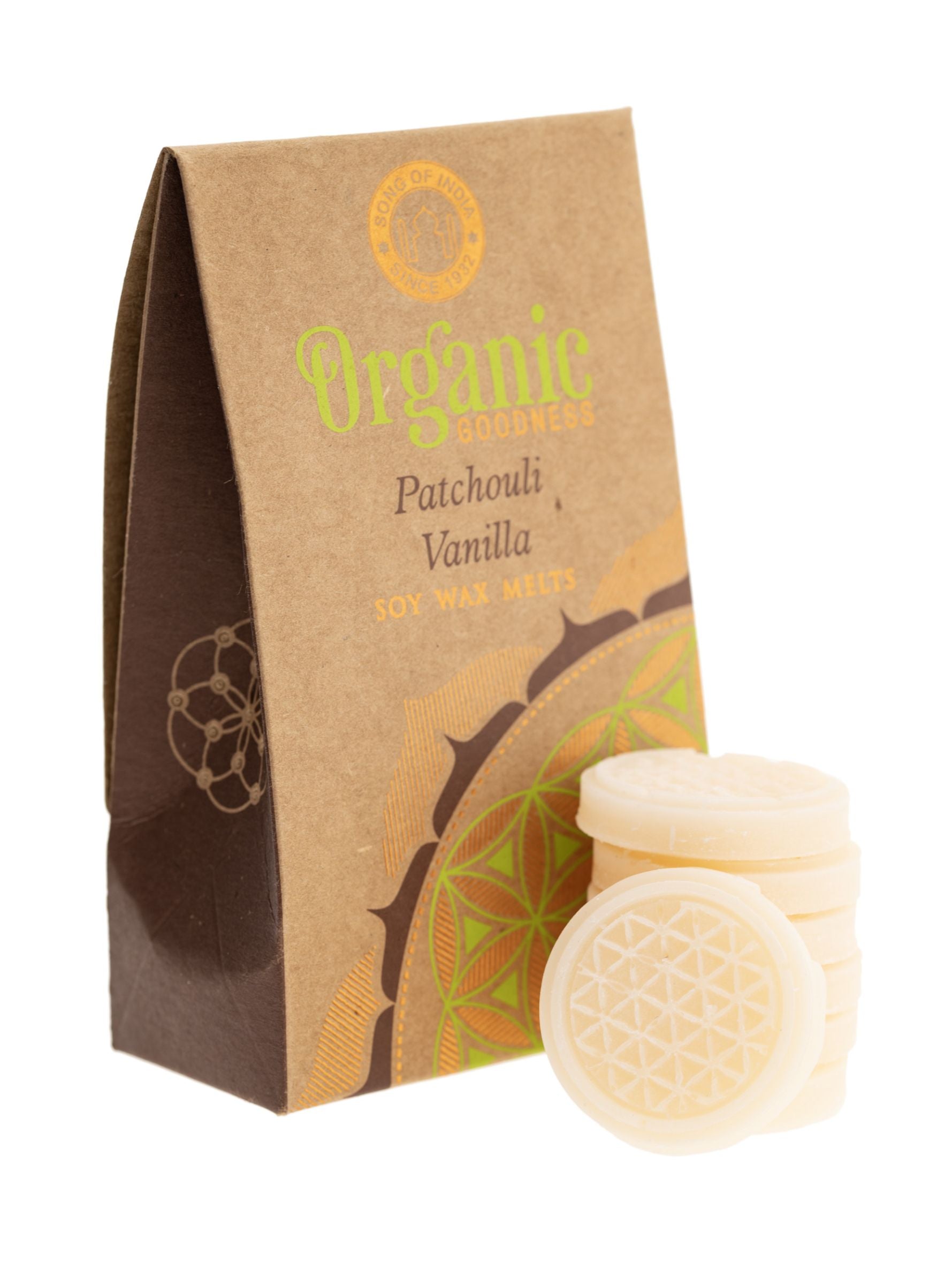 Patchouli und Vanille Wachs Blume des Lebens für Aromalampen – Seelenecho