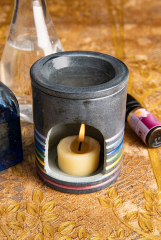 Aromalampe Lebensfreude Speckstein mit Sieb – Ansicht 2