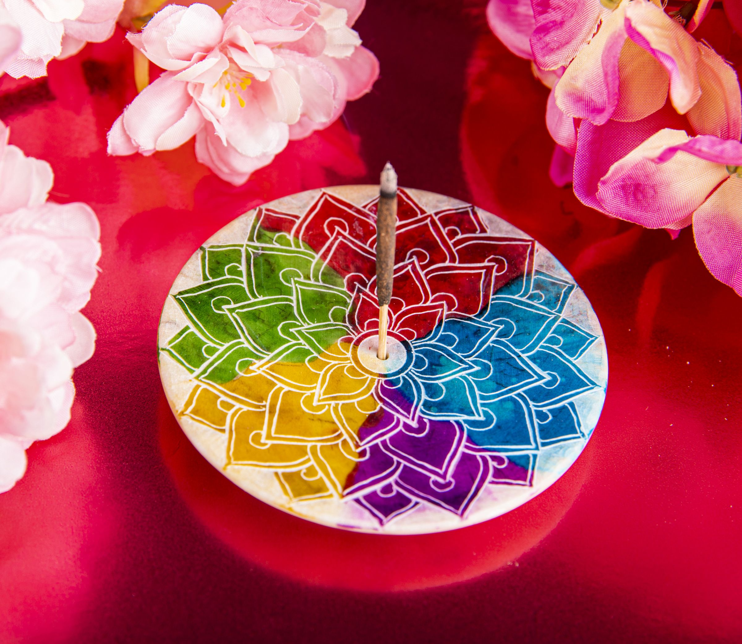 Regenbogen Mandala Stäbchenhalter – Ansicht 3