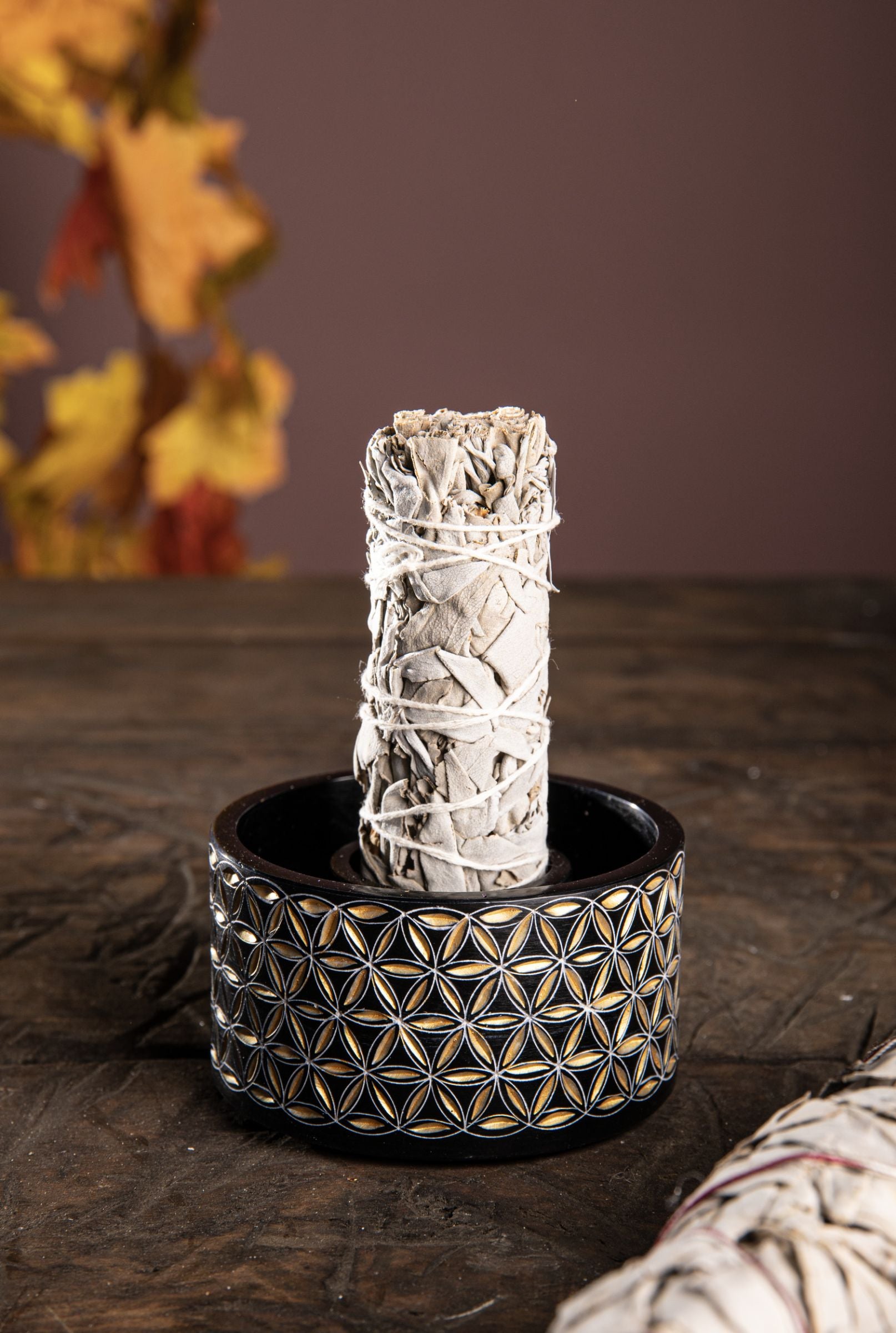 Smudge Bowl, Blume des Lebens klein Speckstein, handgeschnitzt – Ansicht 2