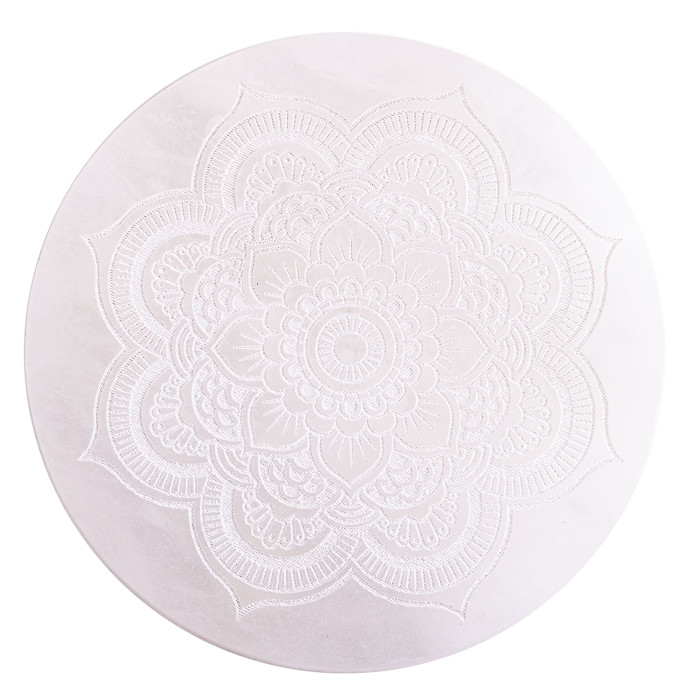 White Mandala Alabasterhalter, rund – Seelenecho