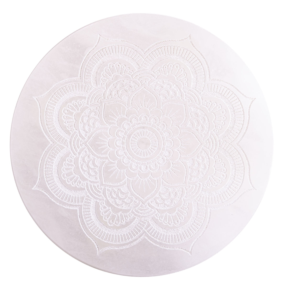 White Mandala Alabasterhalter, rund – Seelenecho