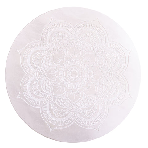 White Mandala Alabasterhalter, rund – Seelenecho